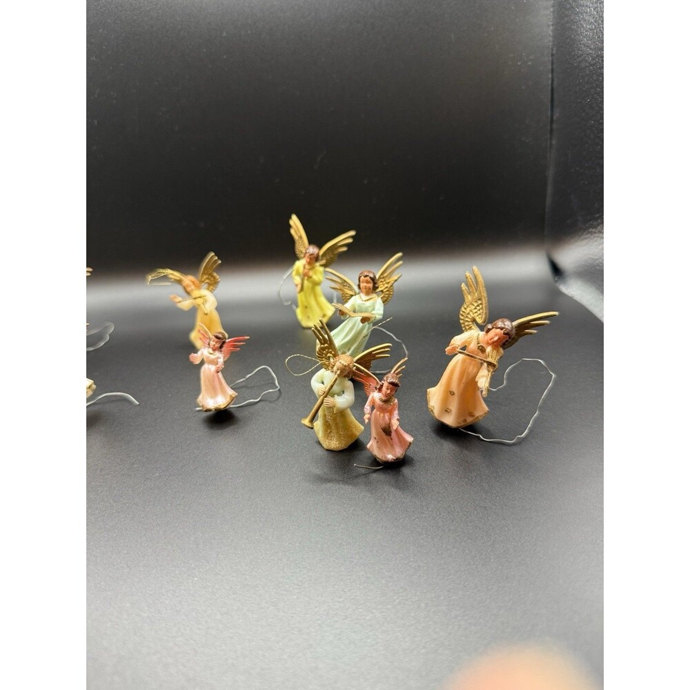 Vintage Musical Angels Set Of 12 holiday decor Ornaments with Wire Or Thread